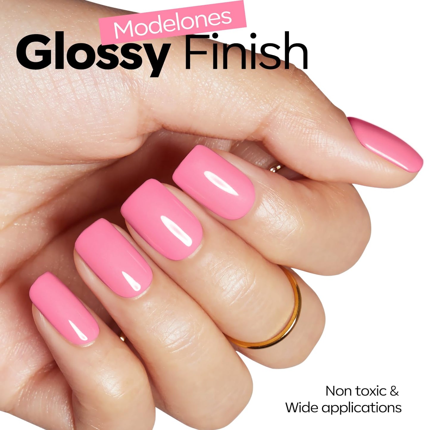 Pink Gel Nail Polish - Vibrant Bubblegum Peach Soak Off | 15ML LED Nail Art Manicure