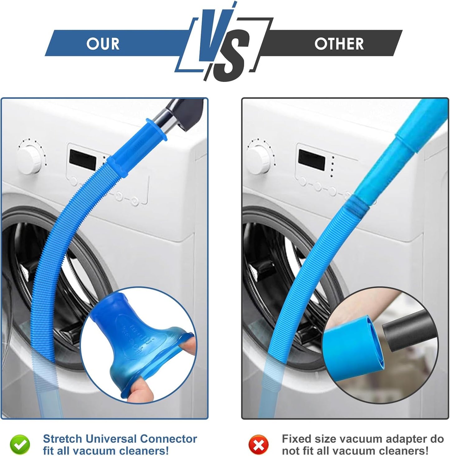 PetOde Dryer Vent Cleaner Kit - 2-Piece Vacuum Attachment for Lint Removal | Universal Connector