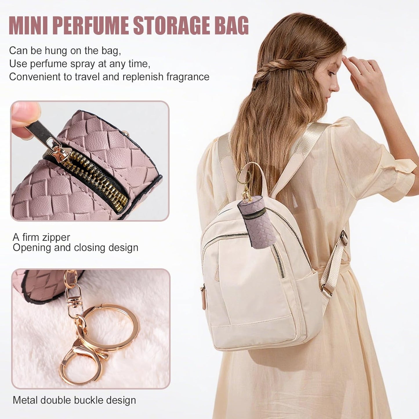 Mini Refillable Perfume Atomizer Bottles - 5PCS Travel Size 5ml Spray Set with Carry Bag