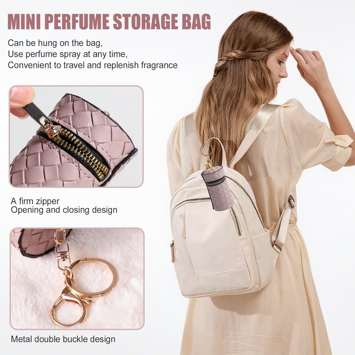 JPNK Mini Refillable Perfume Portable Atomizer Bottle 5PCS Travel Size Spray Refillable Refill Bottle 5 ml with Travel and Outgoing Bag