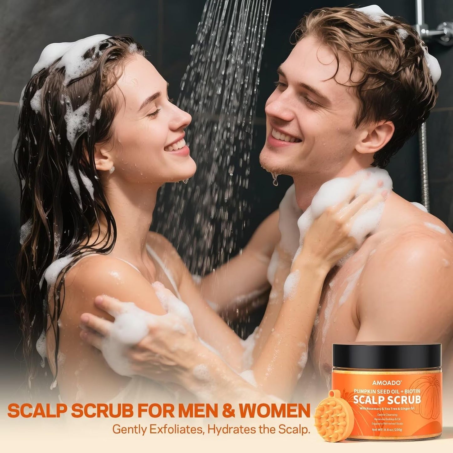 Pumpkin Seed Oil Scalp Scrub - Biotin & Rosemary Exfoliator | Sulfate-Free Detox for Itchy Scalp & Dandruff