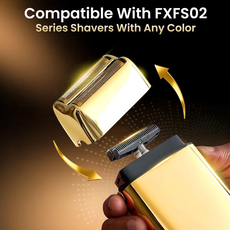 3 Pack Shaver Replacement Foil Compatible with Babyl*ss FXFS2G/FXFS2, Shaver Foil Replacement for Superior Shaving (Gold)
