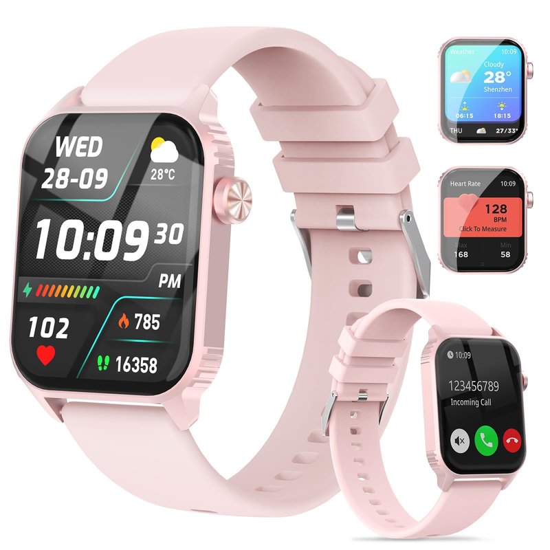 Smart Watch for Women, 120 Sports Modes Smartwatch with 1.83" HD, Alexa Built-in, Heart Rate/Sleep Monitor, IP67 Waterproof, Bluetooth Call & Music Control Fitness Watch for iPhone/Android (Pale Pink)