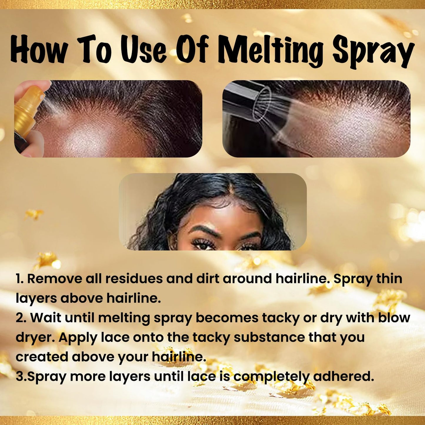 Lace Melting Spray - Extreme Hold & Glueless Wig Adhesive | 120ml, Quick-Dry Finish