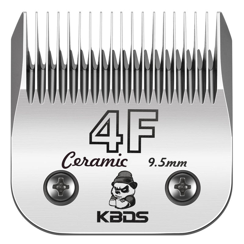 KBDS Detachable Ceramic Pet Clipper Blades,Compatible with Most Andis,Oster,Wahl A5 Clippers,Made of Ceramic Blade Cutter and Carbon Steel Blade,3/8'' Inch 9.5mm Cut Length, 4F Blade