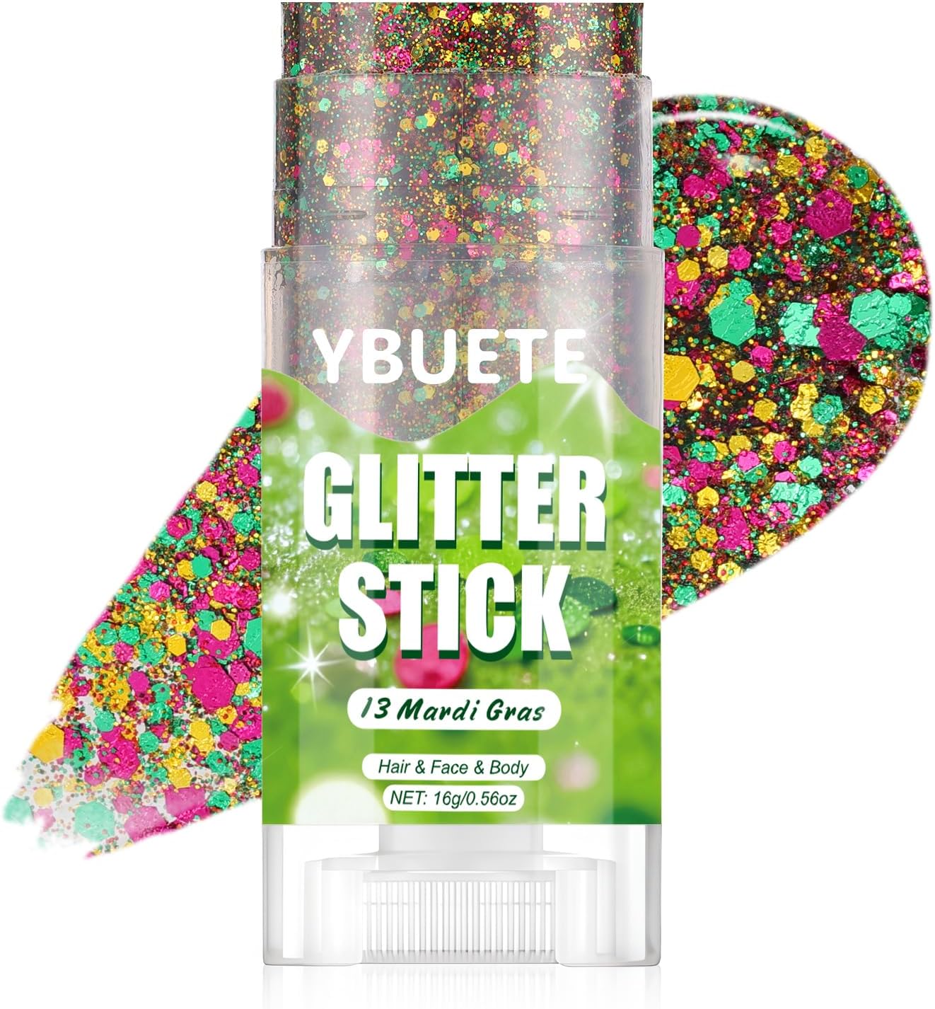 Red White Blue Star Face & Body Glitter Stick - Patriotic Makeup for 4th of July | USA Flag Accessory