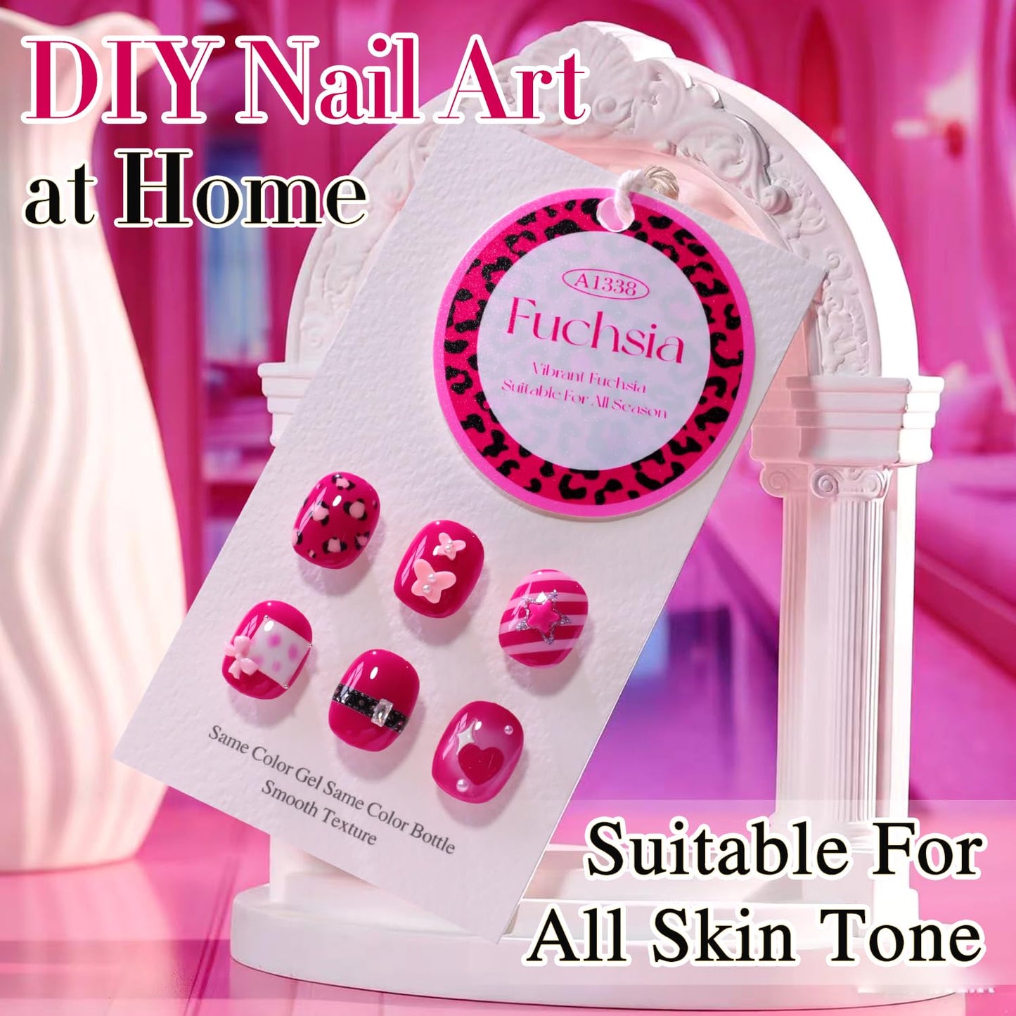 Gel Nail Polish - Translucent Light Milky Pastel for DIY Manicure | 0.5 Oz Rose Pink