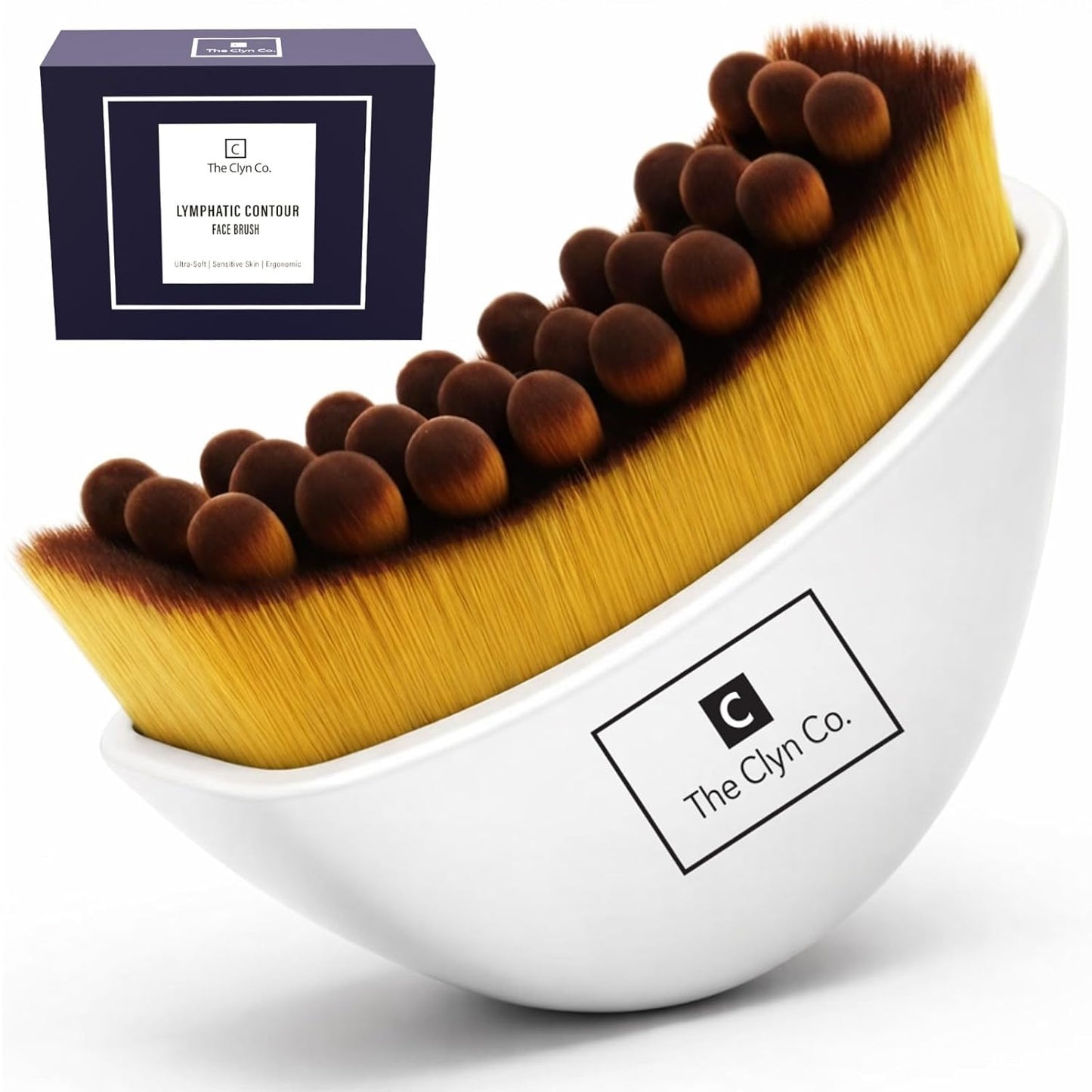 Lymphatic Contour Face Brush - Ultra Soft Bristles for Radiant Skin | Ergonomic Design for Facial Dry Brushing