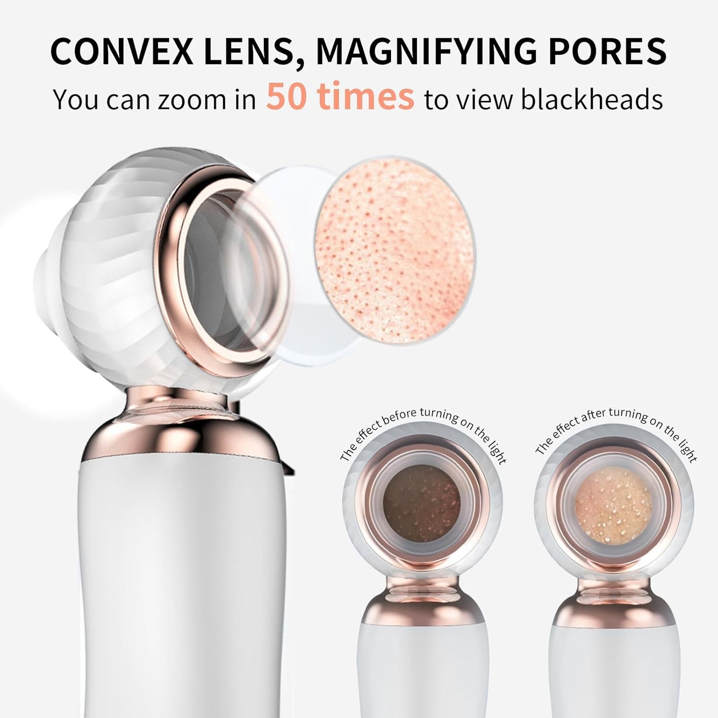 Blackhead Remover Pore Vacuum - Rechargeable Facial Cleaner with 3 Soft Silicone Probes | USB Electric Acne Extractor Tool