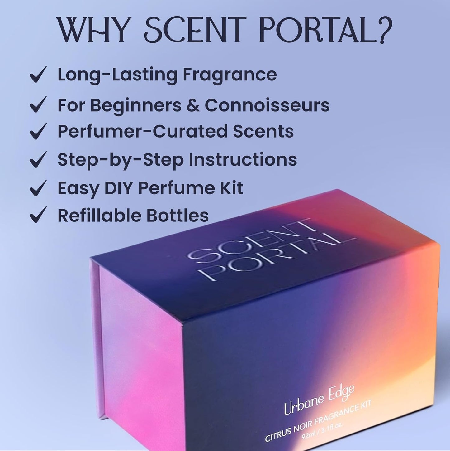 Perfume Making Kit - Create Your Own Signature Fragrance with 14 Ingredients, Spray Bottles & Guide | Unisex Noir Scents