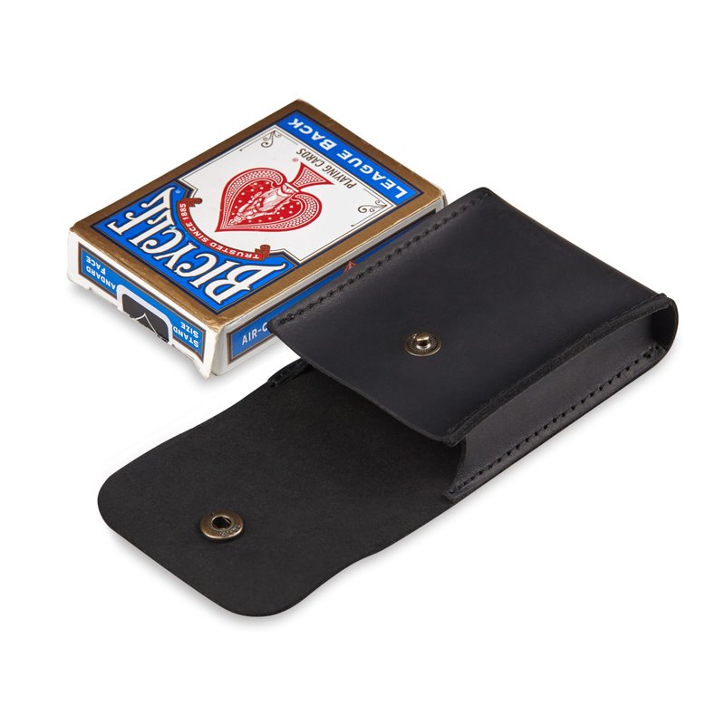 MAKYN Playing Card Case, Leather Case for Board Games, Playing Card Holder, Card Deck Holder (Black)