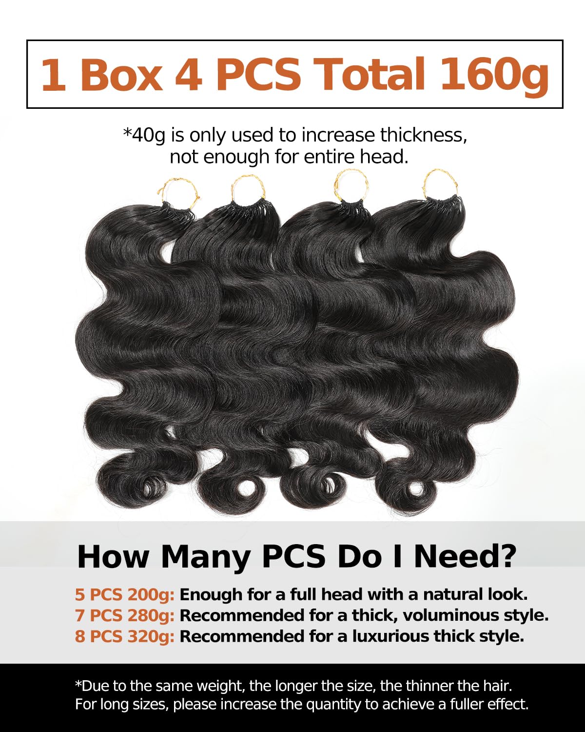 BEEOS Body Wave Miracle Knots Crochet Hair 160g, Pre-Separated Knotless Feather Crochet Human Hair for Black Women, Reusable 22 Inch Natural Black