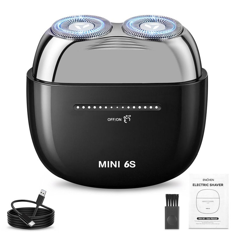 Mini Electric Shavers for Men, Electric Rotary Razor for Men, IPX7 Waterproof Rechargeable Portable Travel Shaver with Slide Touch Form Switch, Cordle