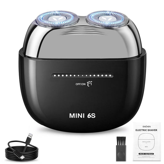 Mini Electric Shavers for Men, Electric Rotary Razor for Men, IPX7 Waterproof Rechargeable Portable Travel Shaver with Slide Touch Form Switch, Cordle