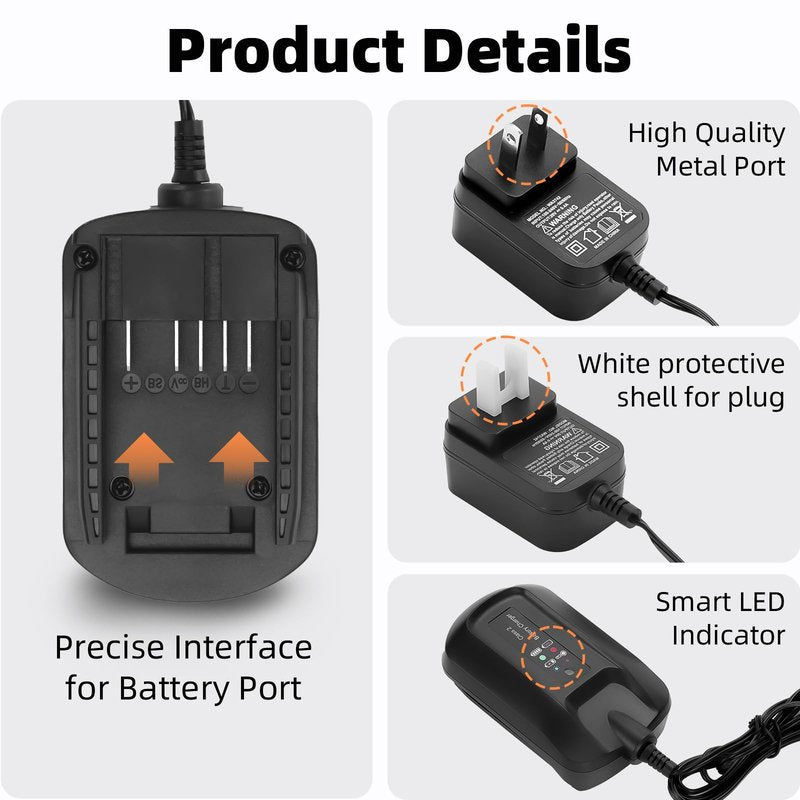 WA3742 Charger Compatible with Worx Battery 20V WA3520 WA3525 WA3575 WA3674 Replacement for Worx 20V Battery Charger WA3732 WA3868