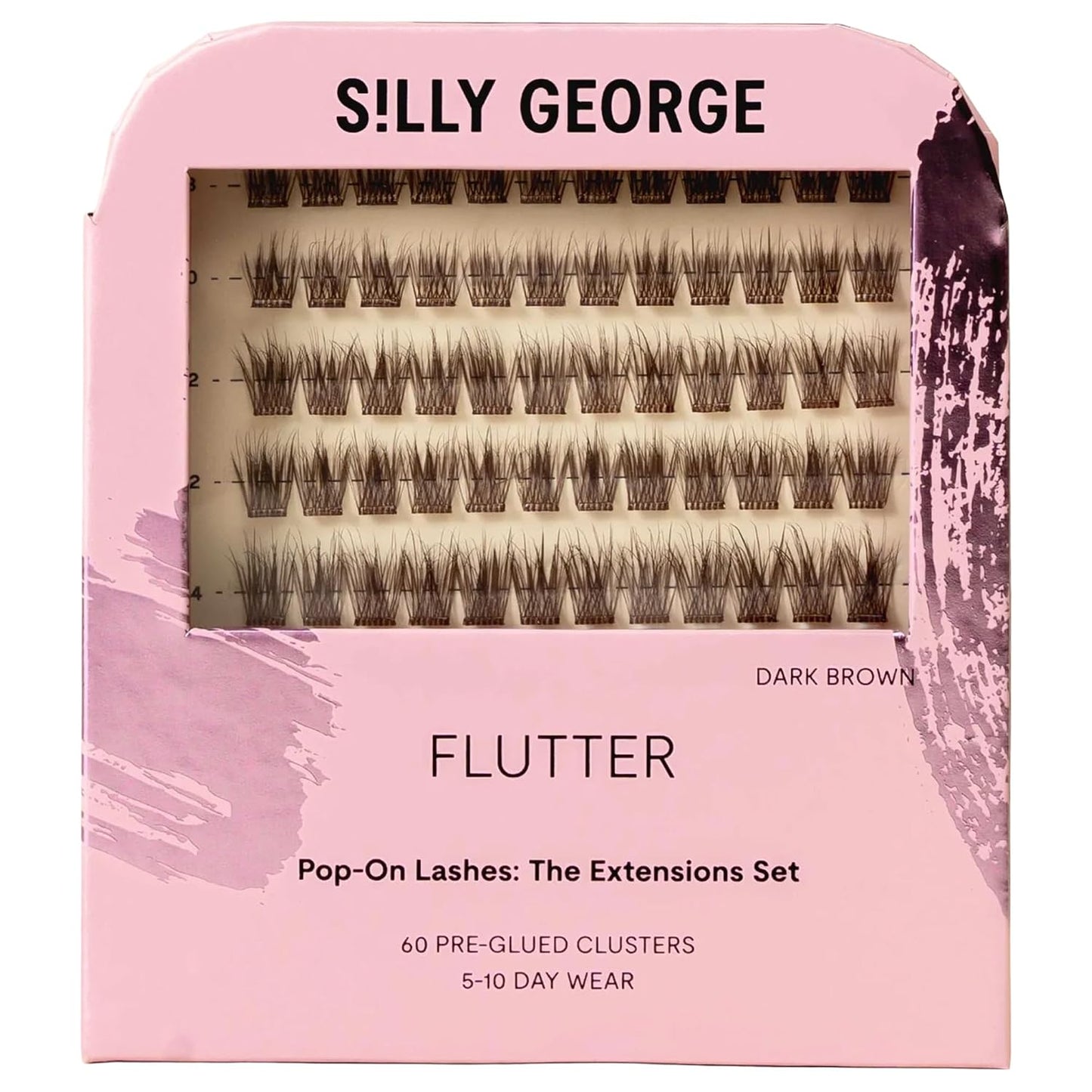 Silly George Pop-On Lashes - DIY Pre-Glued Faux Eyelash Clusters for Natural Look | Bloom, 5-7 Pairs, 60 Clusters