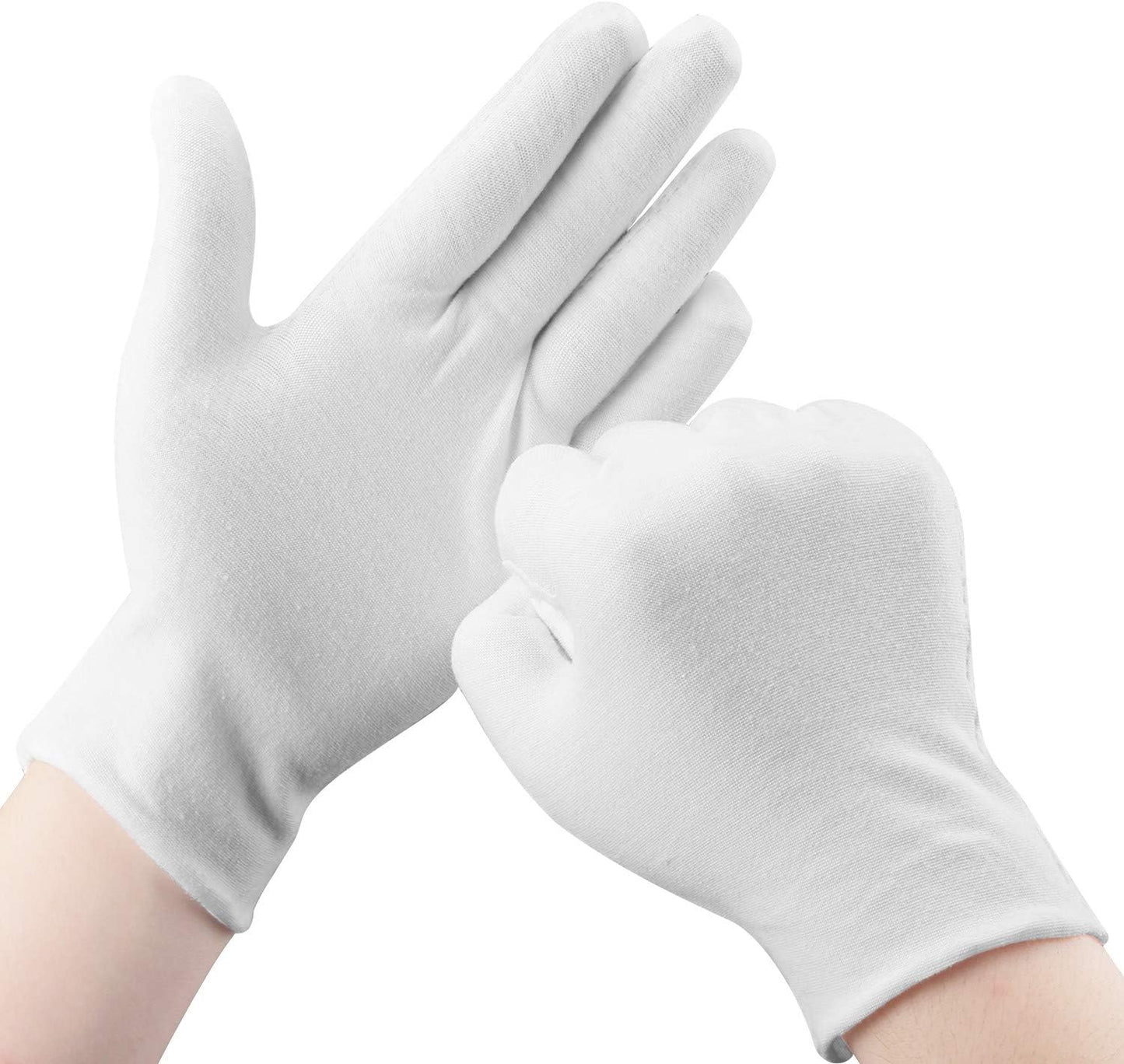 Cotton Moisturizing Gloves for Dry Hands | Soft Eczema Treatment | Stretchable White for Men & Women