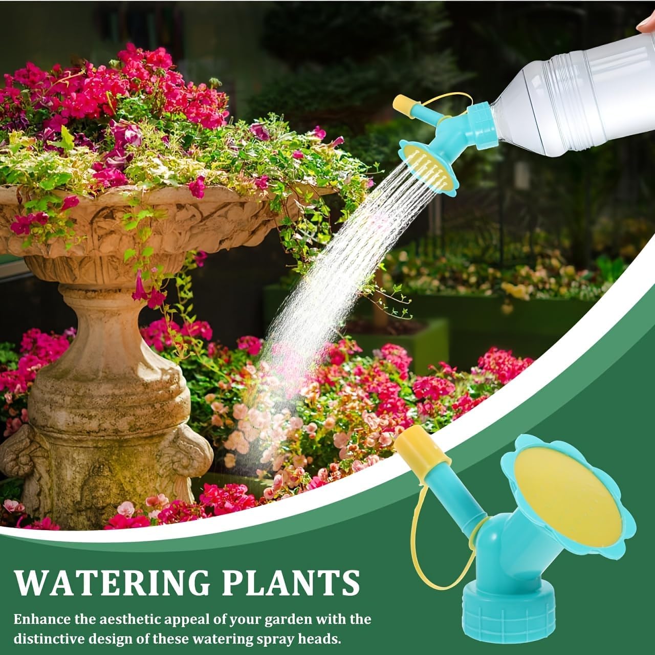 Dual Head Bottle Watering Sprinkler - 2-in-1 Nozzle Sprayer for Seedlings, Indoor Plants & Garden Pots