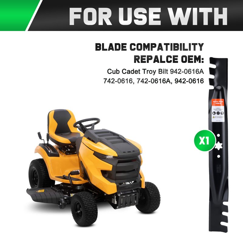 Grasscool 42 inch Mower Blades for Cub Cadet Ultima ZT1-42 XT1-42 LT42 Troy Bilt Bronco Pony 42" Zero Turn Riding Replace 942-0616A 742-0616A Mulching