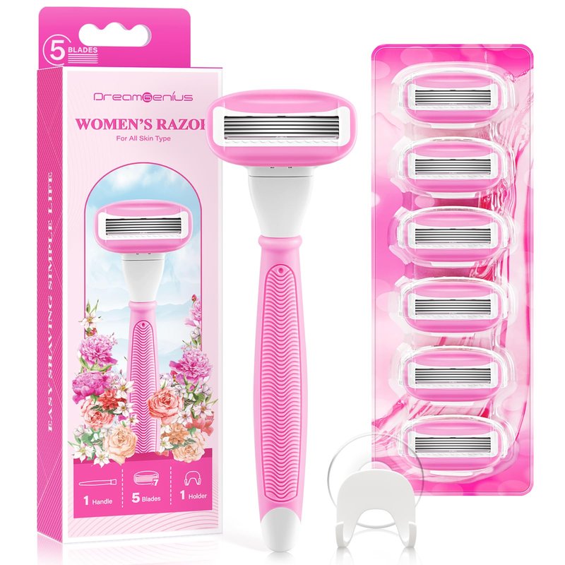 Women‘s Razor with 360° Lubrication Reduces Irritation, Red