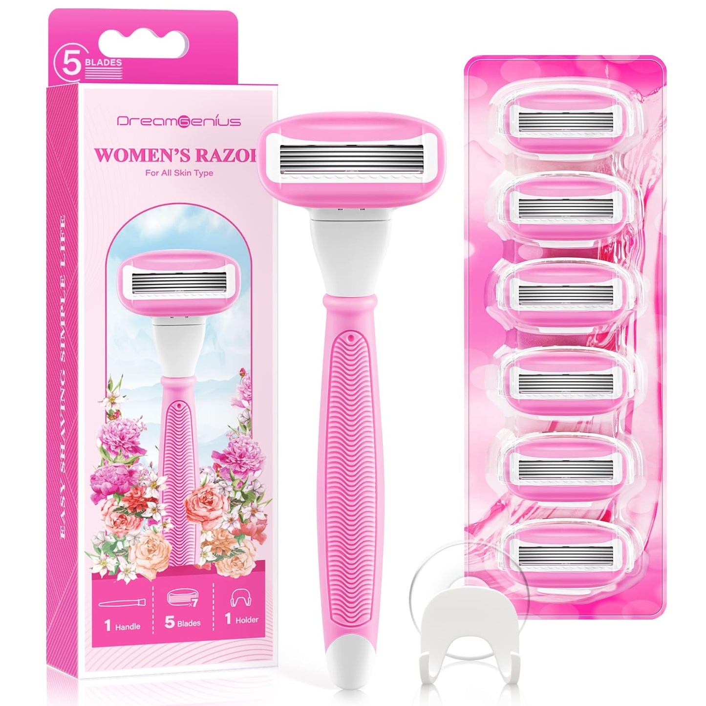 Women‘s Razor with 360° Lubrication Reduces Irritation, Blue