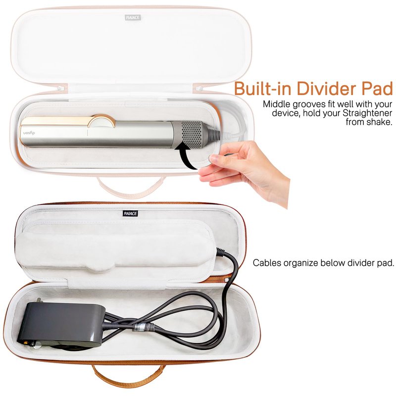 RAIACE Hard Storage Case Compatible with Dyson Airstrait Straightener, Travel Carrying Bag. (case only). - Purple