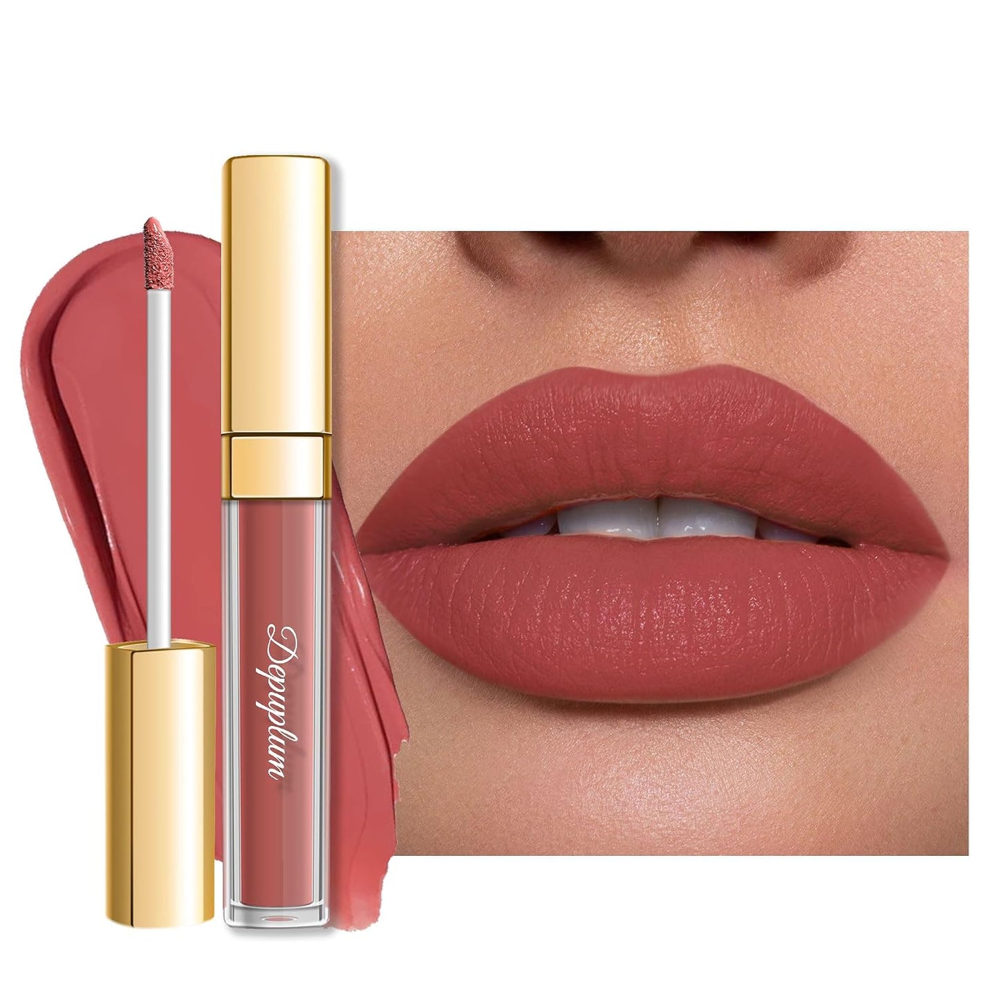 Nude Red Matte Lipstick - SuperStay Long-Lasting, Smudgeproof & Transferproof | Cruelty-Free Liquid Lip Color