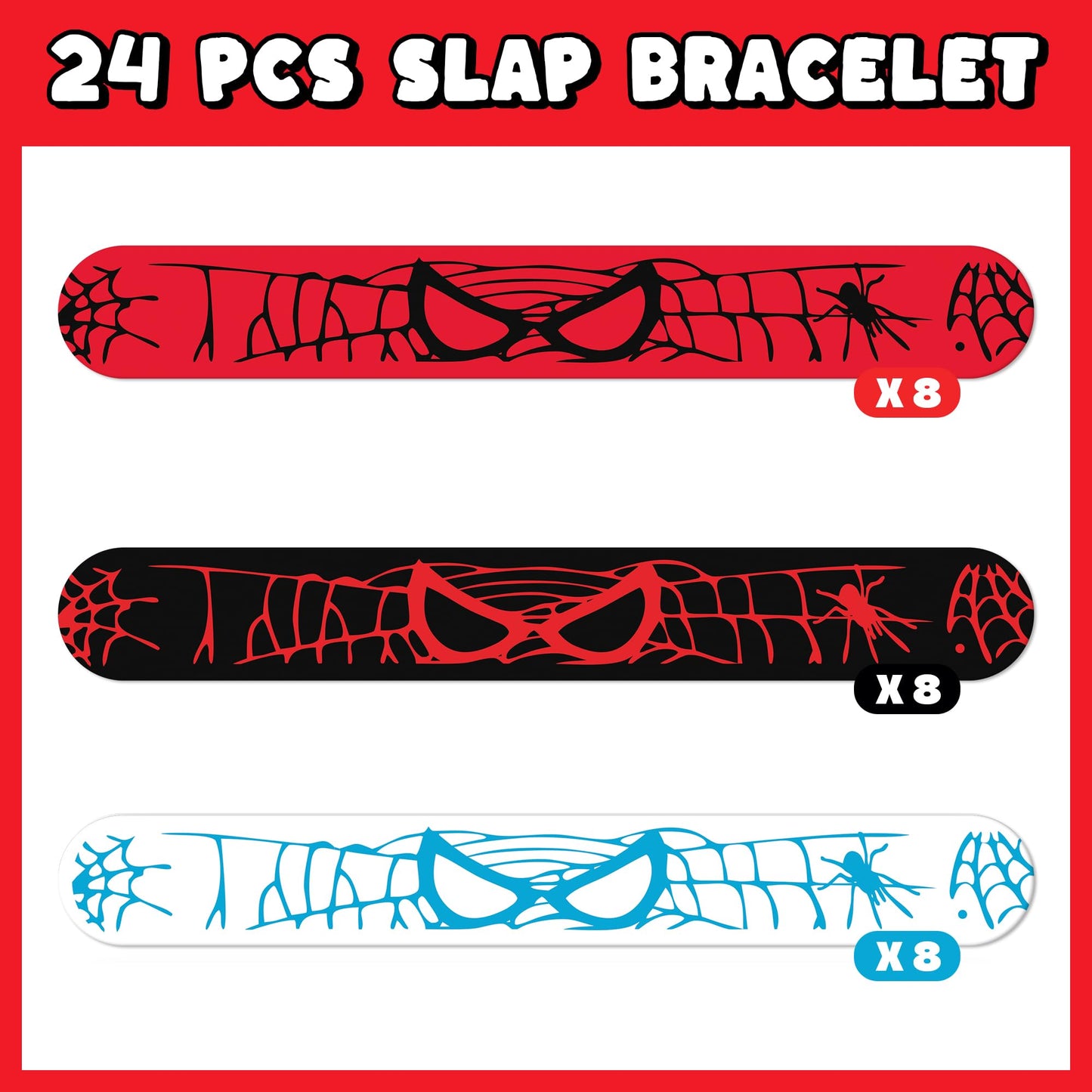 TLTSDWQ 24Pcs Birthday Party Supplies Favors,Slap Wristband Set,Best for Fill Up the Goodie Bags
