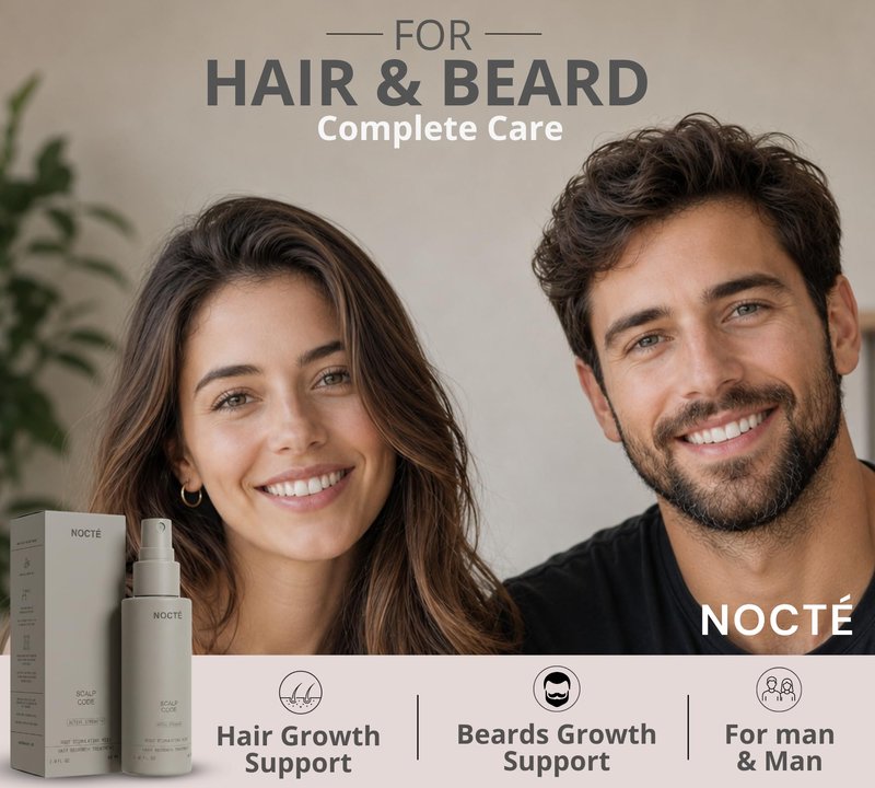 Nocte 5% Minoxidil Hair Regrowth Serum Spray for Men & Women – Biotin, Caffeine & Rosemary Botanical Complex, Extra Strength Hair Loss Treatment for Thicker, Fuller, Longer Hair – 60ML