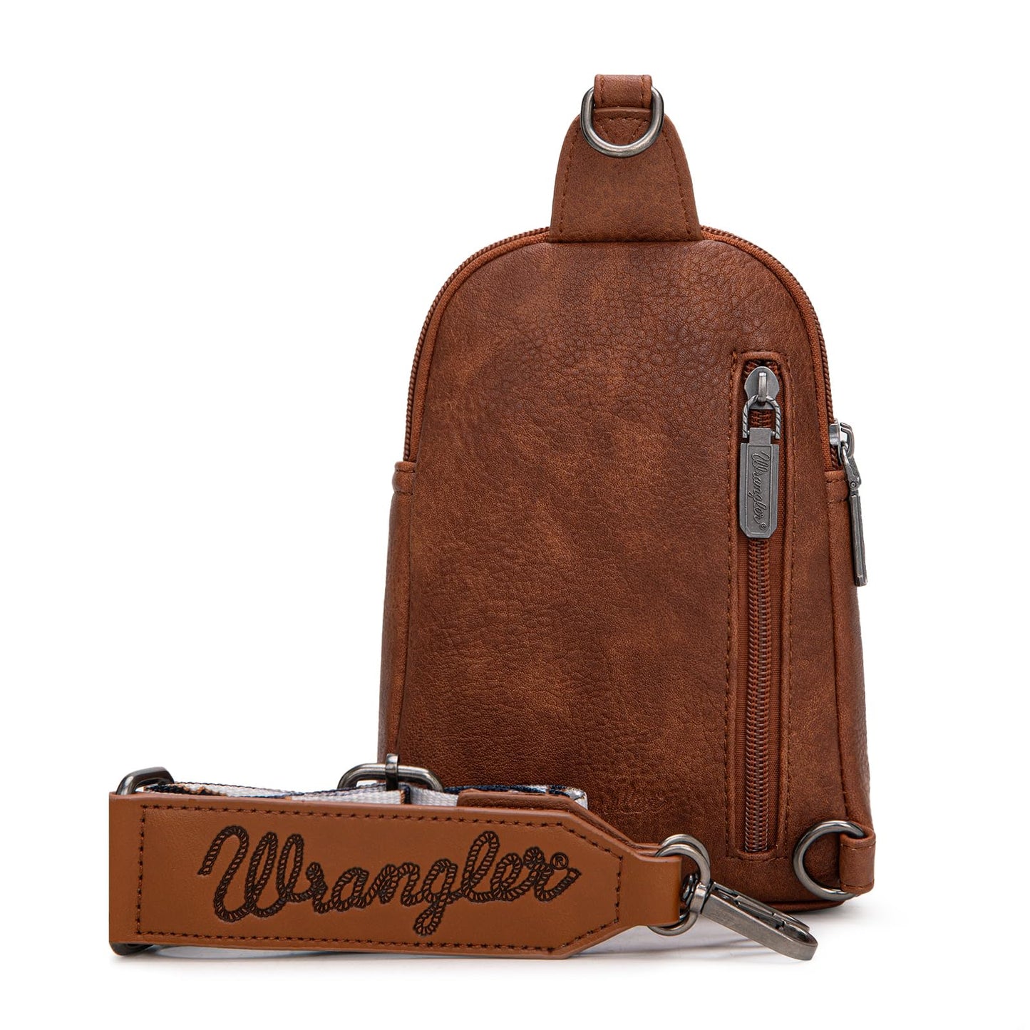 Wrangler Cow Print Crossbody Bags for Women Western Sling Bag with Adjustable Starp Cross Body Purse Brown WG133-210BR
