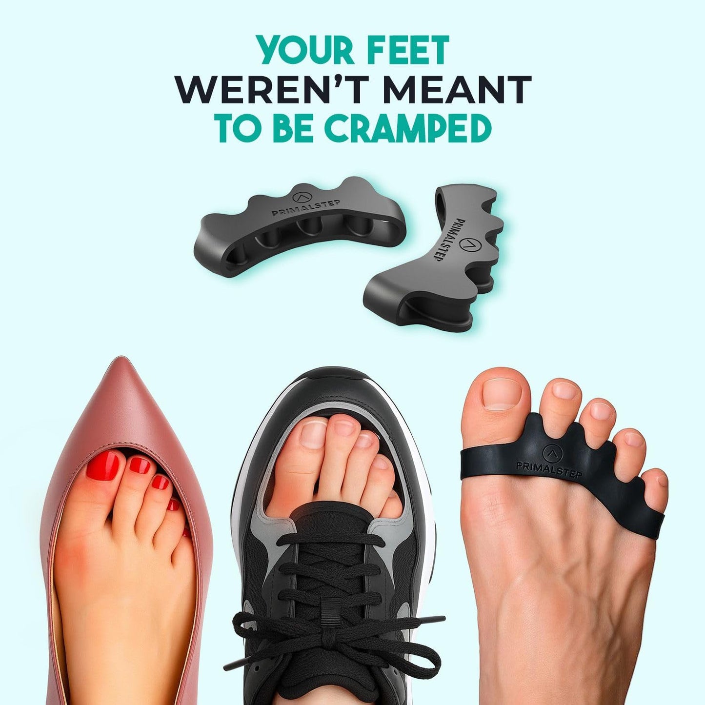 Toe Separators for Men & Women - Bunion Corrector & Foot Pain Relief | XL Size, Pack of 2