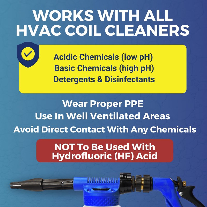 HVAC Guys Coil Cannon | AC Coil Cleaner Automatic Foaming Mixing Sprayer | Compatible with All Cleaners & Chemicals | 5 Dilution Ratios