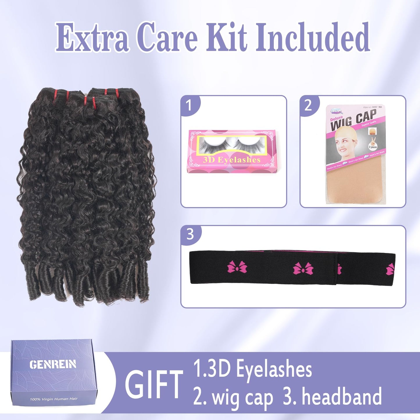Burmese Curly Bundles Human Hair 20 22 24 Inchs 100% Unprocessed 3c4a Quick Weave Water Wave with Spiral Curly End Real Human Hair Extensions Natural Black