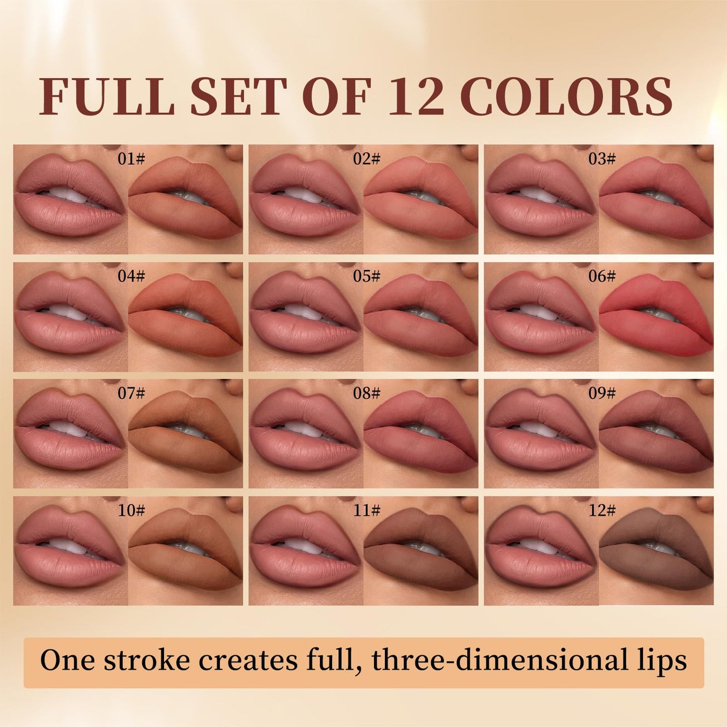 Gireatick 12 Colors Matte Lip Liner Set, High Pigmented Creamy Lipliners Pencil, Long Lasting Waterproof Non-fading Lip Makeup for Women