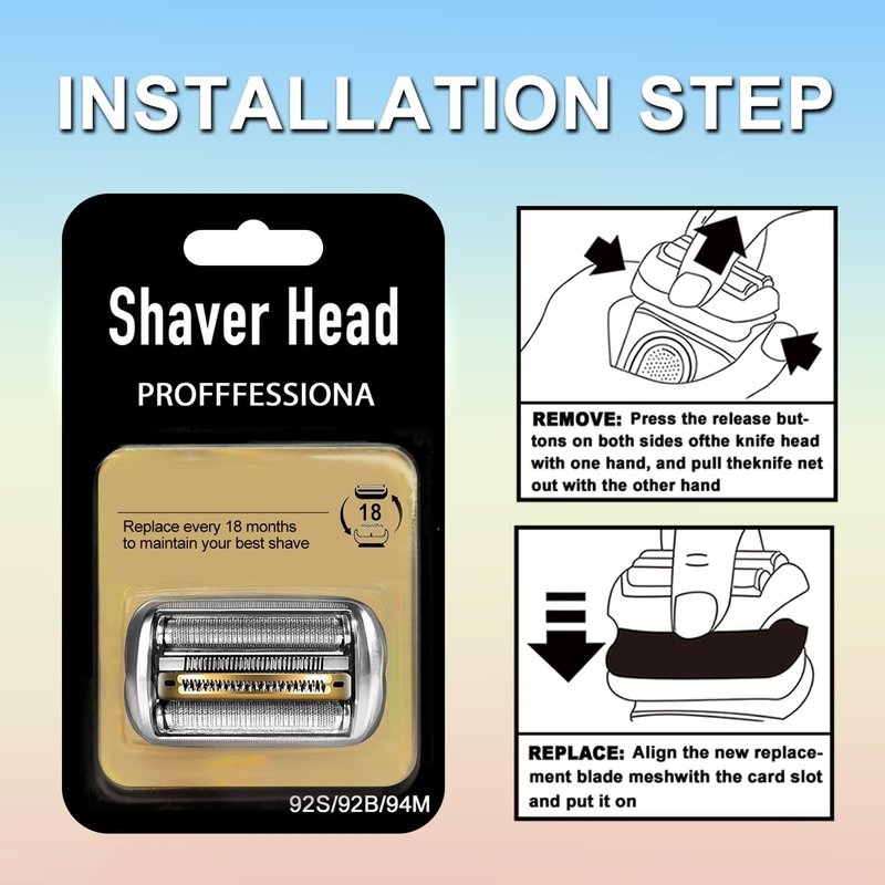 Series 9 Pro 94M Electric Replacement Shaver Head Accessories Shaver Compatible with Braun Series 9 Pro Electric Razors 9290cc, 9291cc, 9370cc, 9376cc, 9293s, 9260s, 9295cc, 9385cc,(Upgraded ver.)