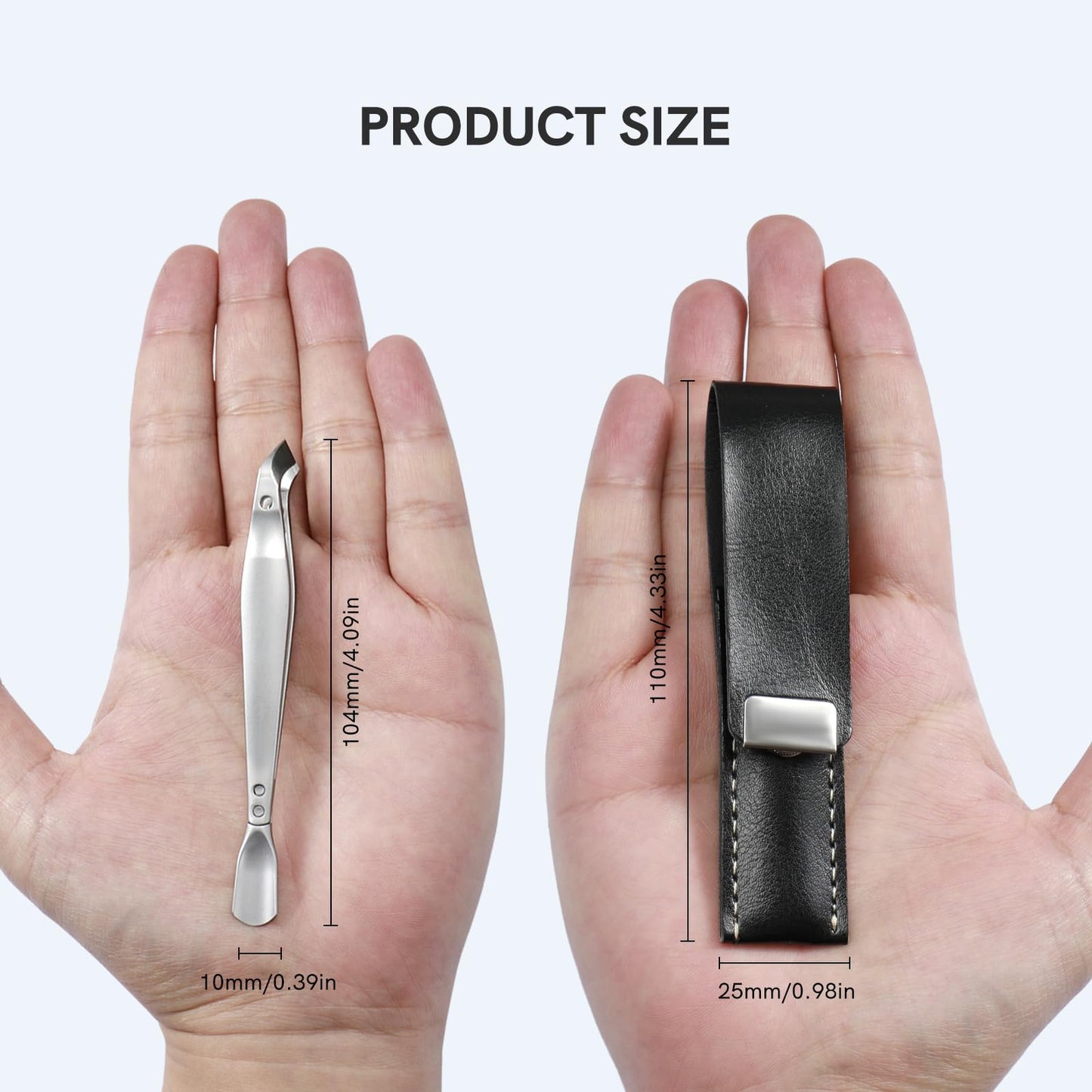 Cuticle Nipper with Pusher, 2-in-1 Portable Cuticle Trimmer with Pouch Tool for Men and Women