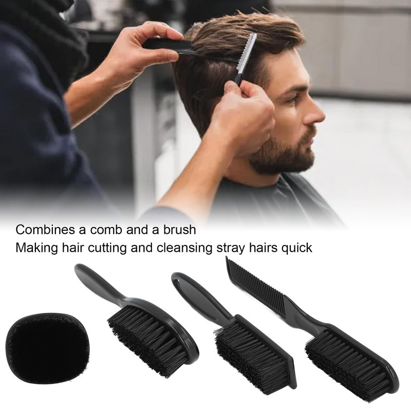 ZJchao 4pcs Men Beard Brush Set, Reinforced Nylon Hair Beard Styling Brush Set Ergonomic Handle Comb Brush Men Beard Brush Kit Beard Grooming Tools for Home and Barbershop