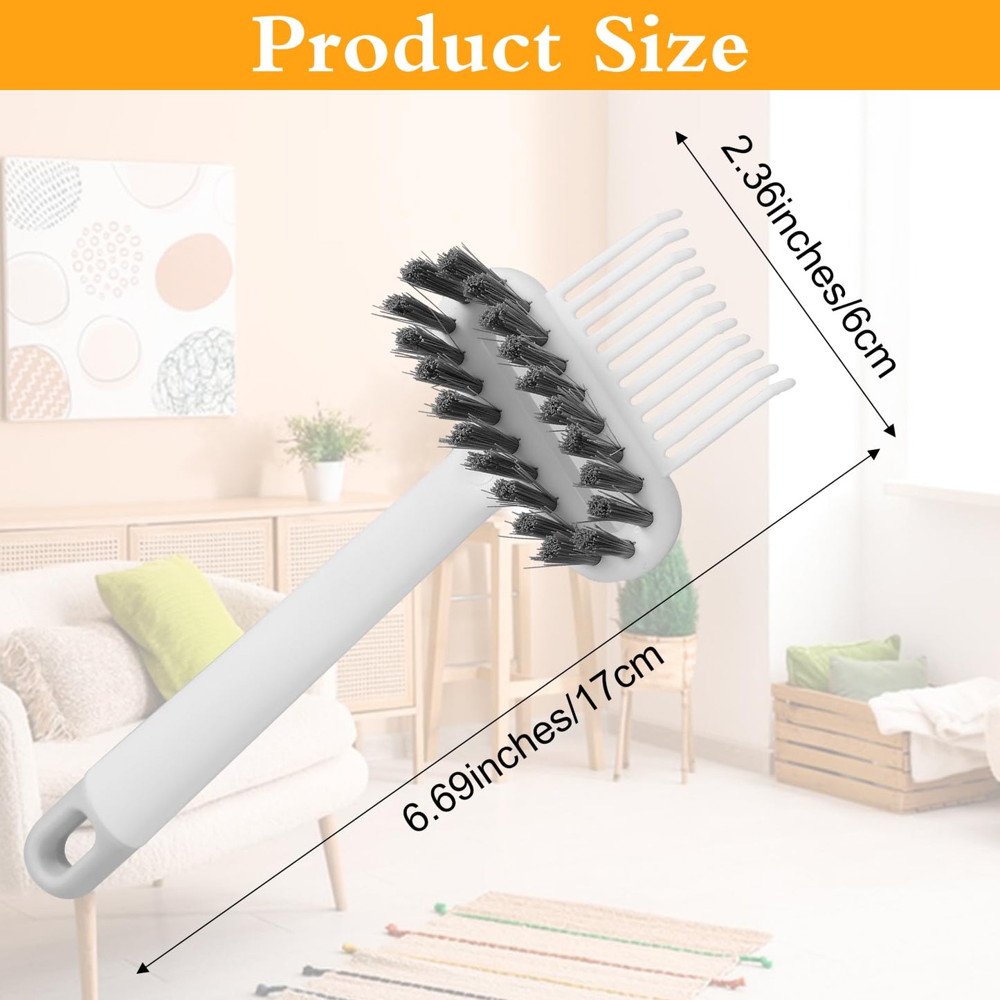 Hair Brush Cleaner, 2-in-1 Portable Hairbrush Cleaning Tool White Comb Cleaner for Home Salon Travel, Removes Hair & Dust from Combs
