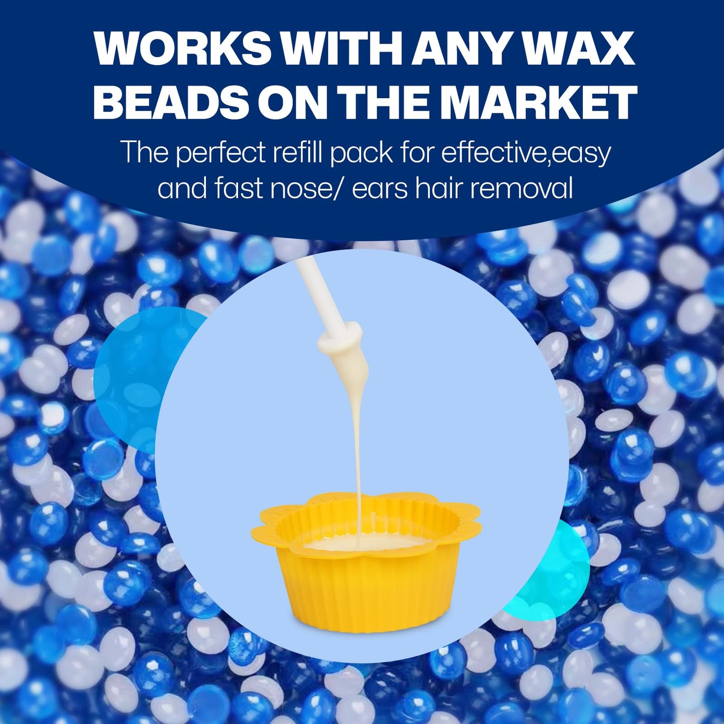 Wokaar Nose & Ear Waxing Sticks–Professional Nasal Hair Removal 60 Precision Applicators for Pain-Free Waxing at Home. Say Goodbye to Plucking! (Wax refills & wipes sold separately.)