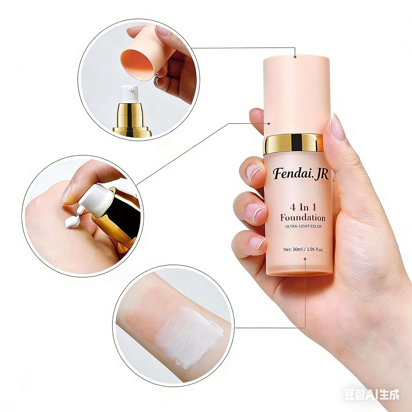 Fendai Foundation - Hydrating Lightweight Formula with SPF 50 | Anti-Aging & Concealing for Even Skin Tone