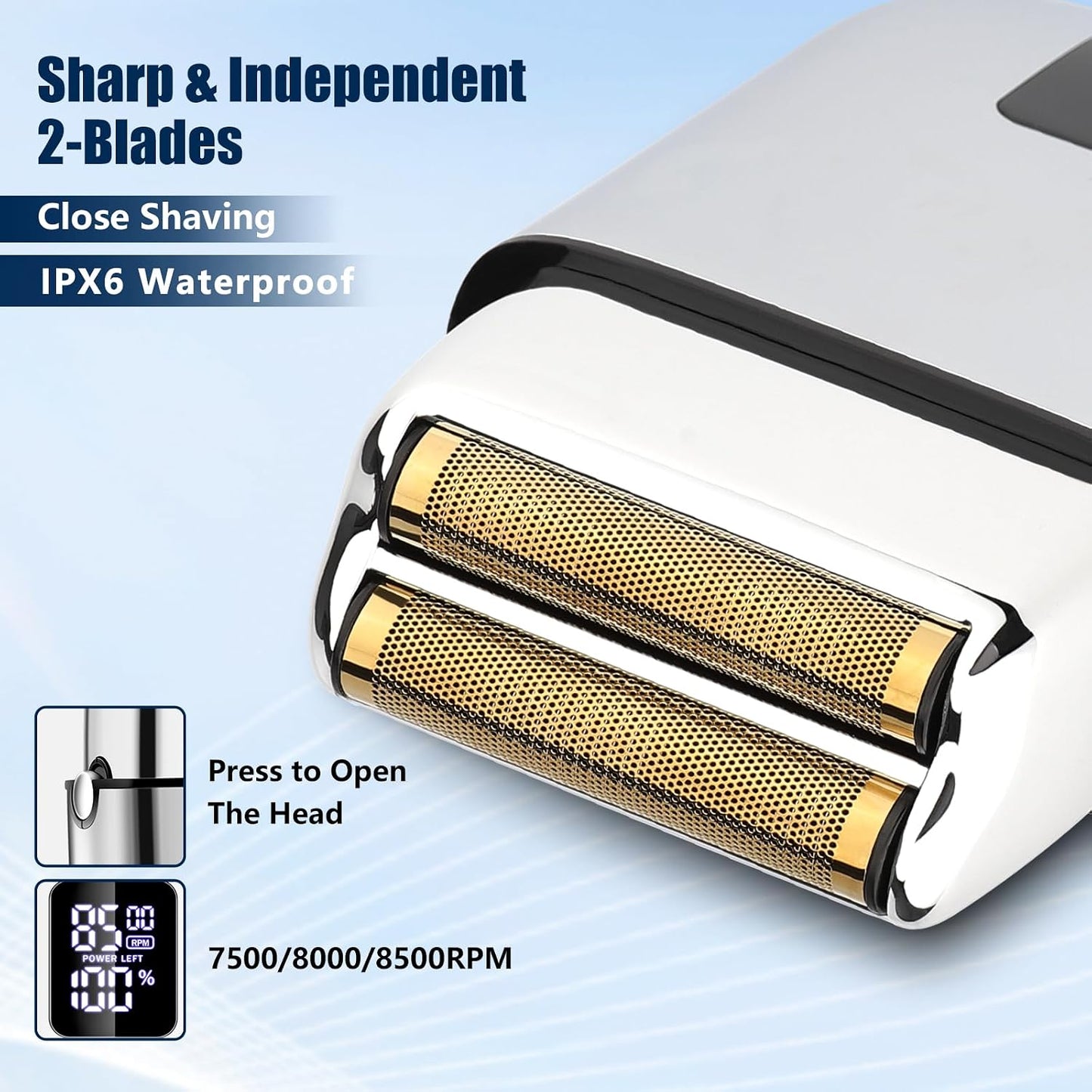 Professional Hair Clippers for Men - Cordless Electric Foil Shaver & Beard Trimmer Kit | Rechargeable Fade Clippers Set