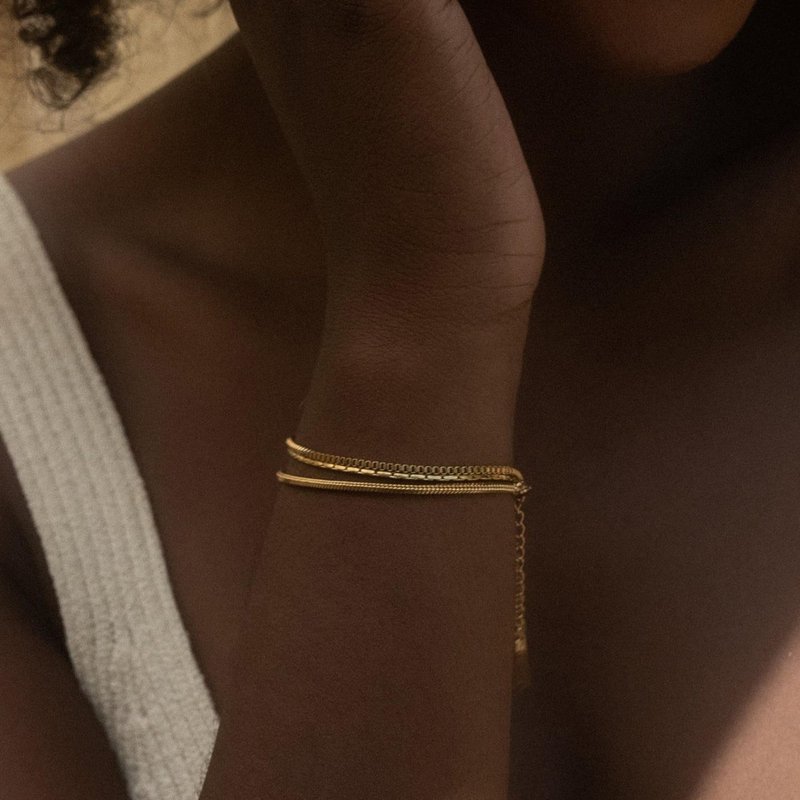 Mens Bracelet - Dainty Gold/Silver Chain Bracelet Stack 14K Gold Plated Silver Bracelets for Men Stainless Steel Adjustable Cross Charm Cuban Link Bracelet Snake Jewelry Set to Men Dad Birthday Day