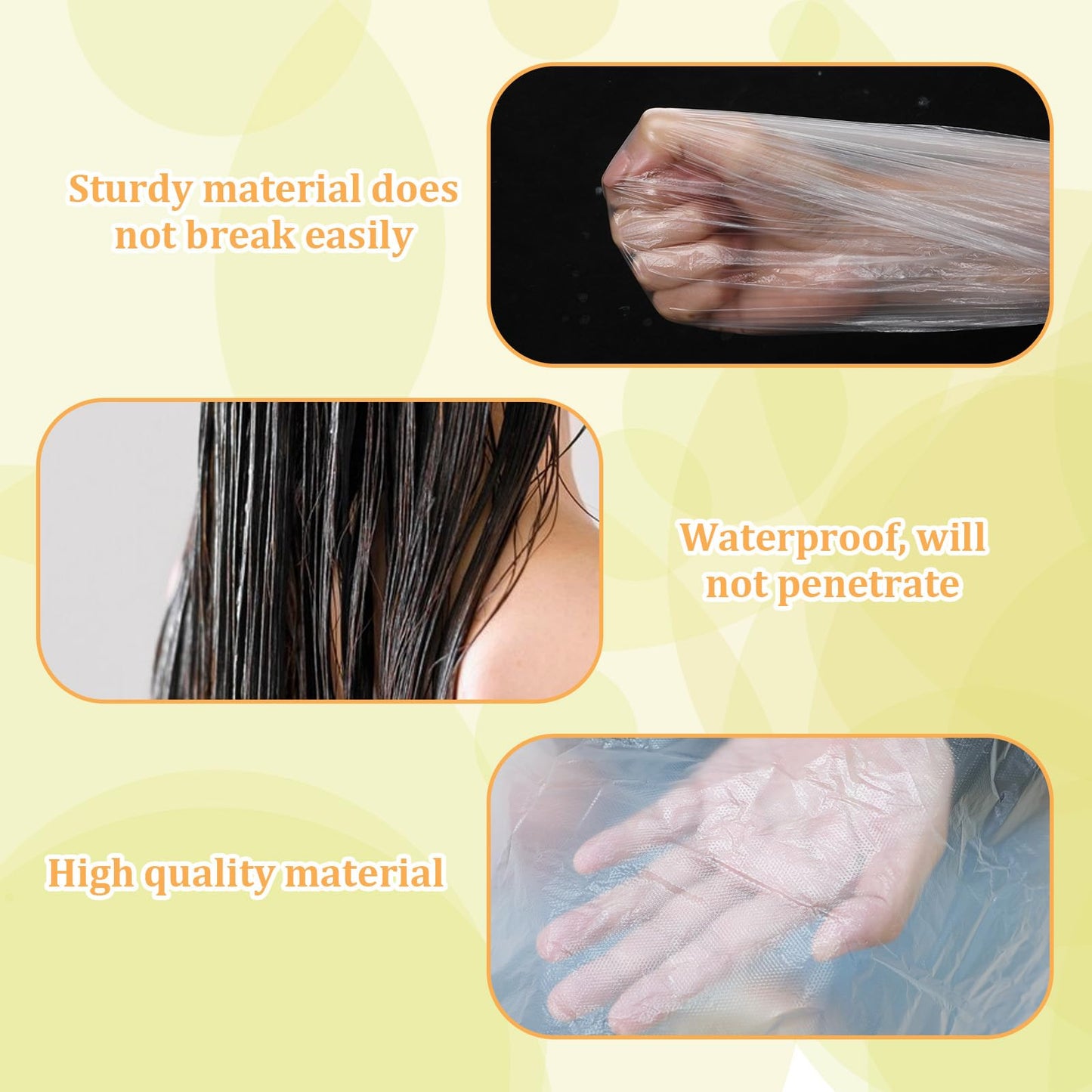 200 Pcs Disposable Salon Cape, 47 x 35 Inch Waterproof Shampoo Cape, Clear Plastic Barber Shampoo Capes, for Hair Stylist Dye Cutting Coloring Perming Beauty Salon