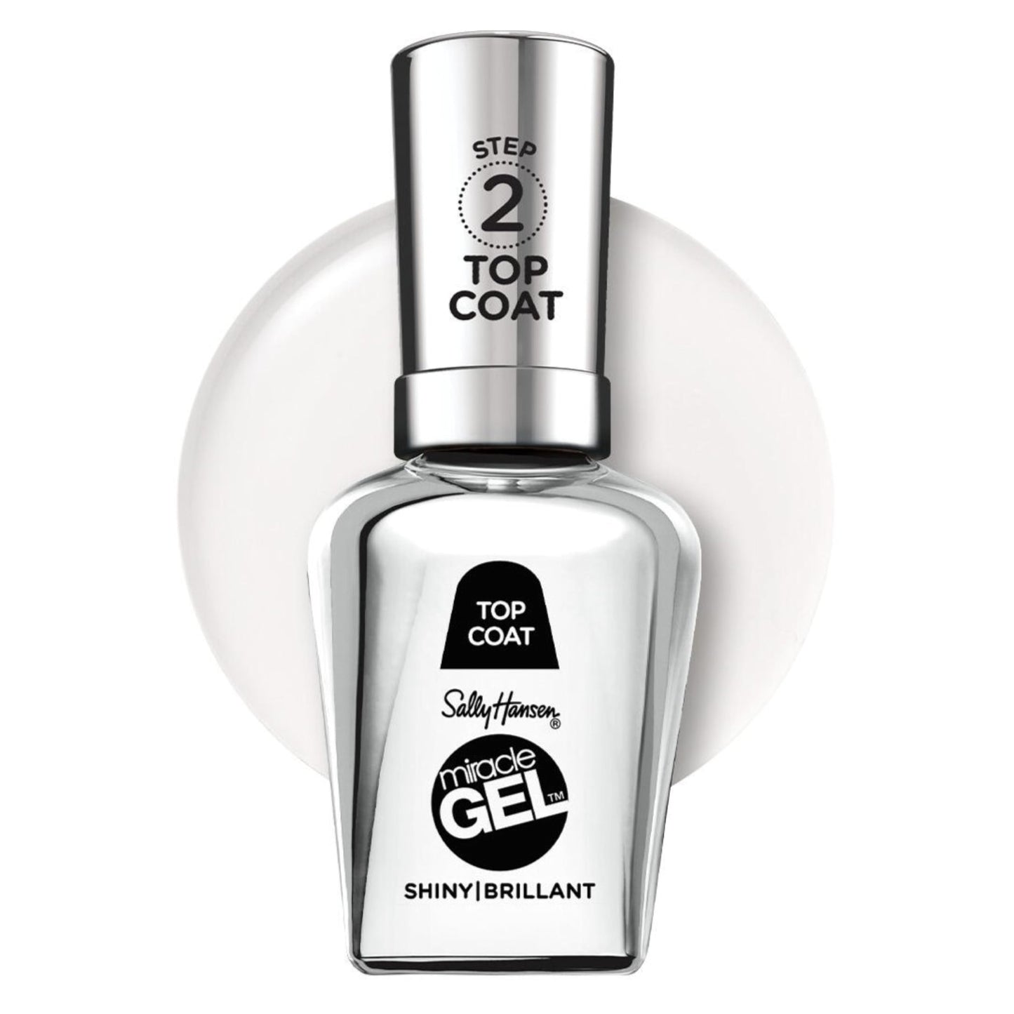 Sally Hansen Miracle Gel™, Shiny Top Coat, Long Lasting, Gel-Like Formula, No UV Lamp Needed, Clear Nail Polish