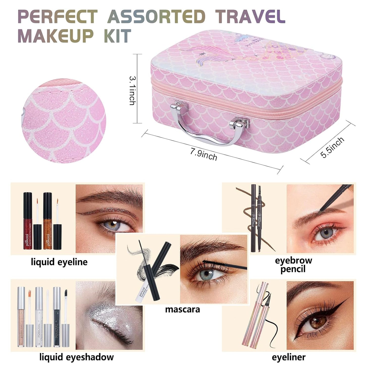 Travel Makeup Kit for Girls | Complete Makeup Set for Ages 5-12 - Perfect Gift for Beginners