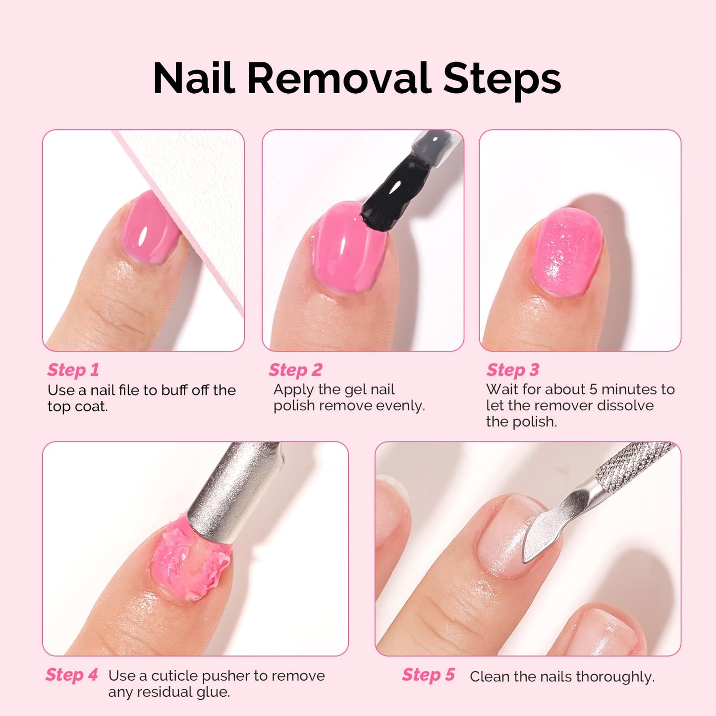 MelodySusie Gel Nail Polish Remover with Manicure Remover Kit, No Need Soaking or Wrapping, Easy and Quickly Removal in 5 Minutes for At-Home Manicure 15ml