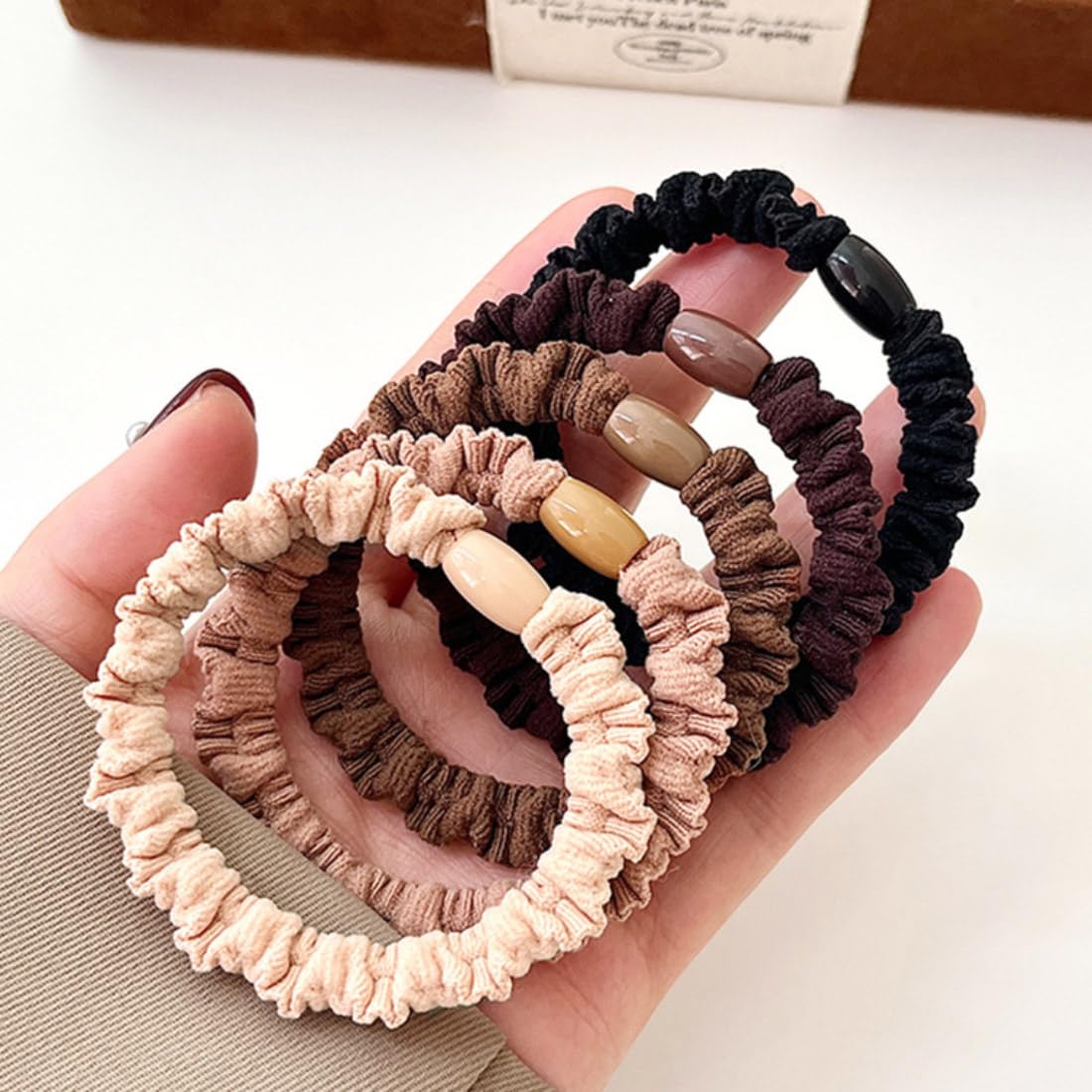 10 PCS Fabric Scrunchies for Women Simple Durable Elastic Hair Tie for Thick Hair No Damage