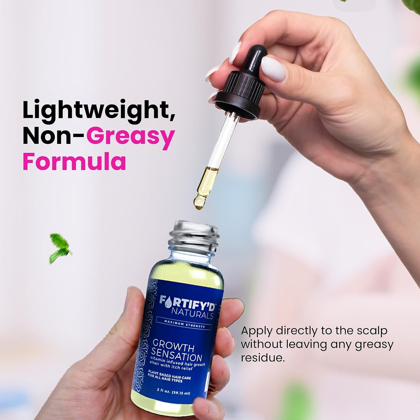 Hair Growth Elixir - Advanced Serum for Thicker, Fuller Hair | Dandruff Relief & Itch Relief | Oil-Free, Vegan