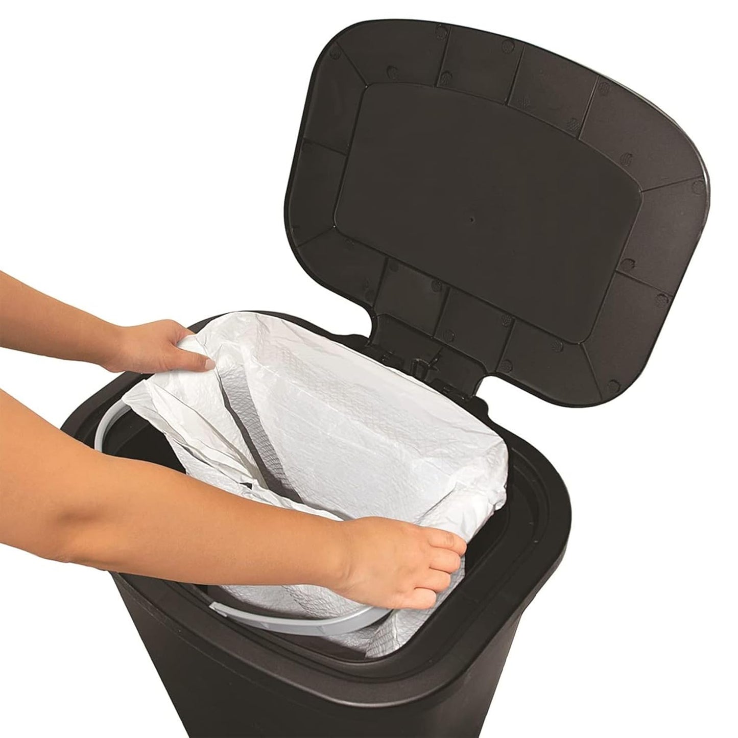 Glad 20 Gallon Trash Can - Clorox Odor Protection | Hands-Free Step-On Design, Black