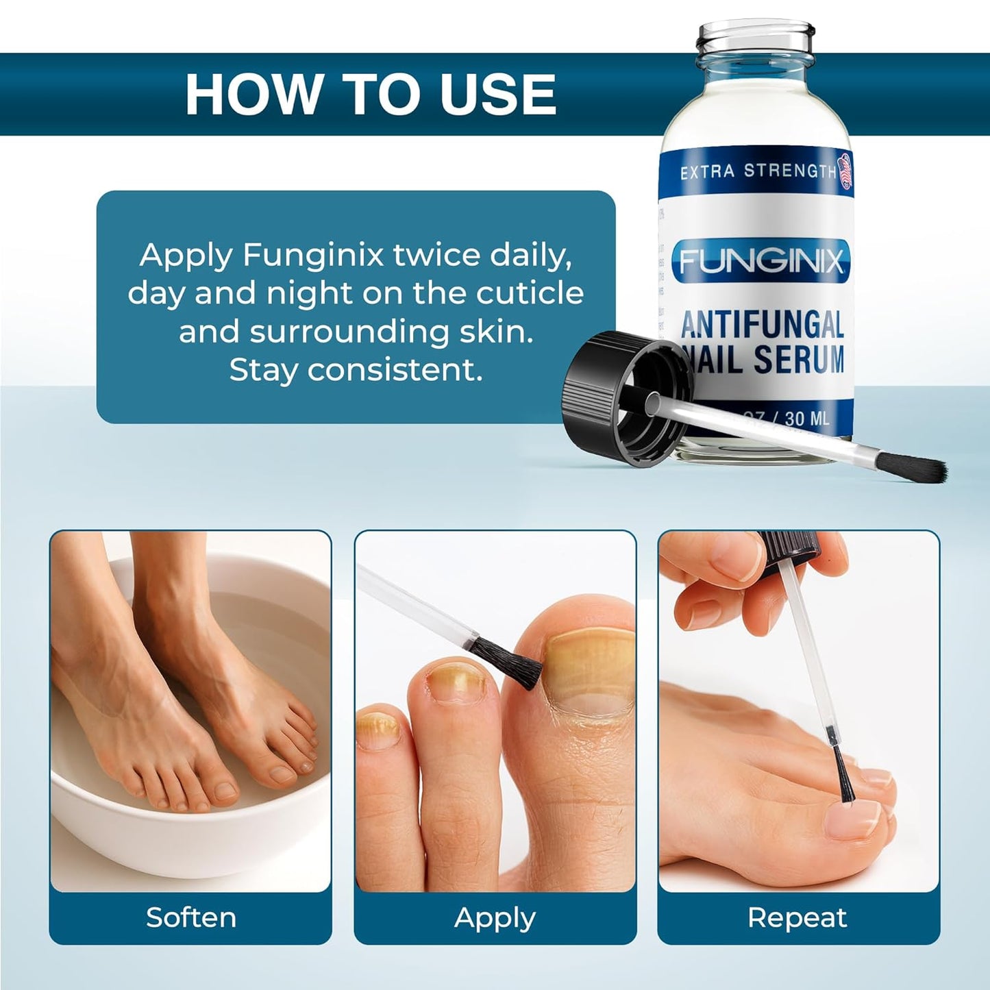 Fungus Treatment - Extra Strength Solution for Toe, Finger & Foot Fungus | Made in the USA (1 Bottle)